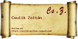 Csulik Zoltán névjegykártya