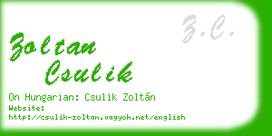zoltan csulik business card